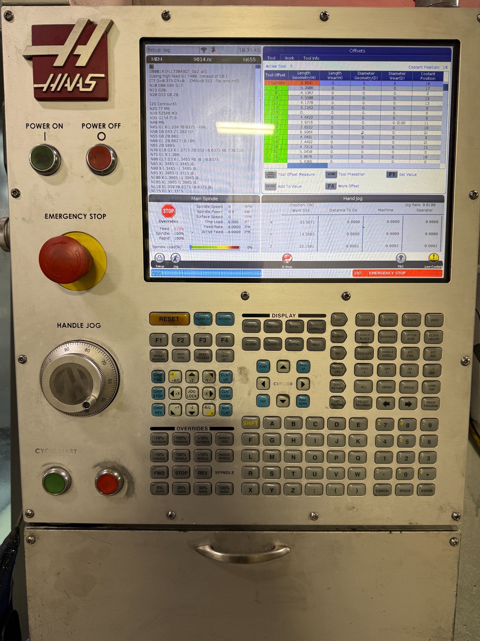 Haas VF-5SS CNC control